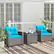 Alt View 3. Costway - 3 PCS Patio Rattan Furniture Bistro Set Cushioned Sofas Side Table Armrest - Turquoise + Mix Grey.