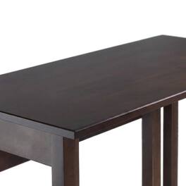 FurniFact - Solid Wood Drop Leaf Foldable High Top Bar Pub and Bistro Dining Table - Walnut