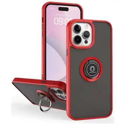 Front. Entronix - Entronix iPhone 14 Pro Case - Matte Finish with Built-in Kickstand for Enhanced Protection - Red.