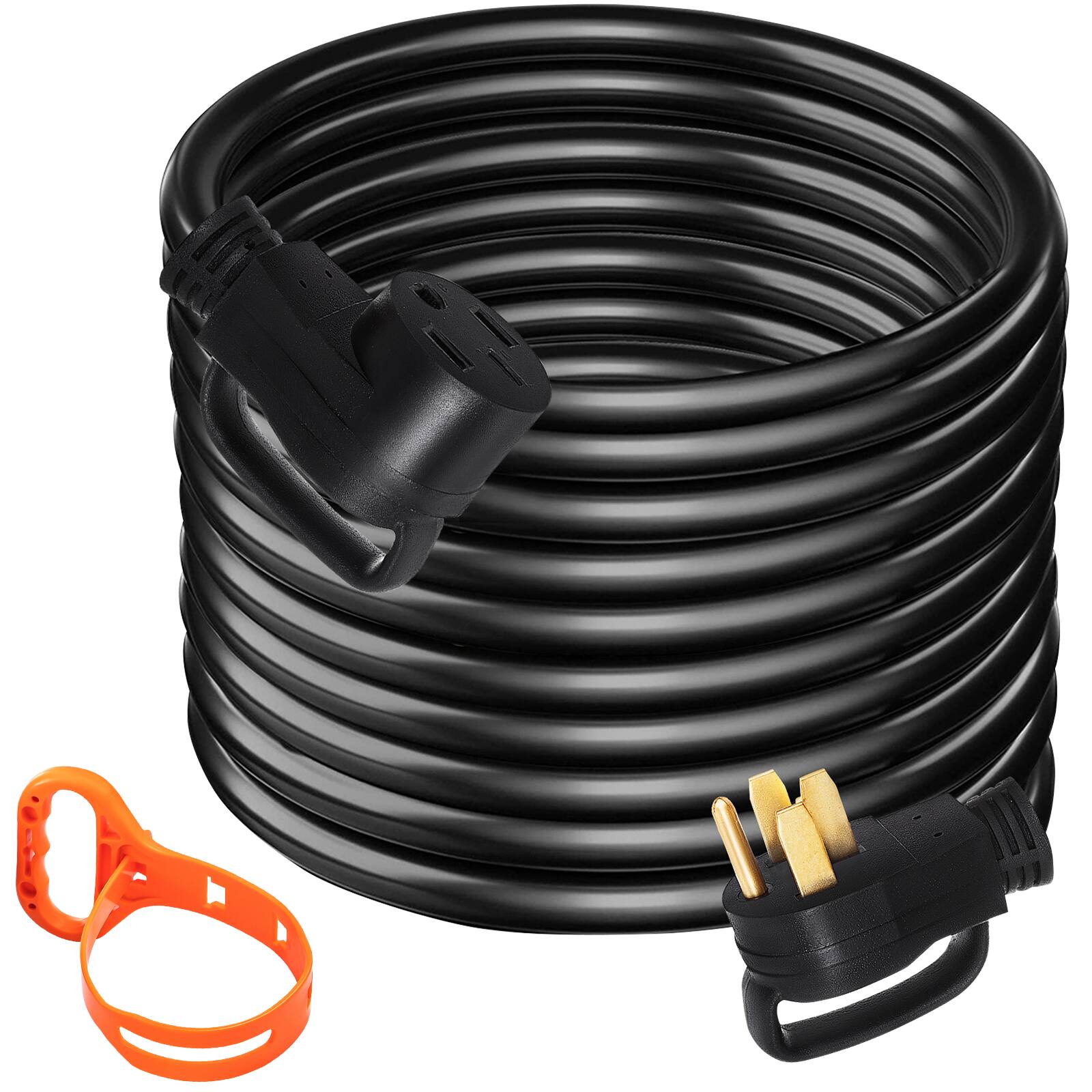 VEVOR - 36Ft 50 Amp RV Extension Cord Durable Premium Power Cord RV 26.5mm Wire Diameter Extension Cord Copper Wire - Black