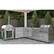 Angle. Koolmore - Outdoor Kitchen with Wood fire Pizza Oven, 3 Drawer Cabinet, Corner Cabinet, Sink, Side Burner, 30 in. Grill and Cabinet - Stainless Steel.