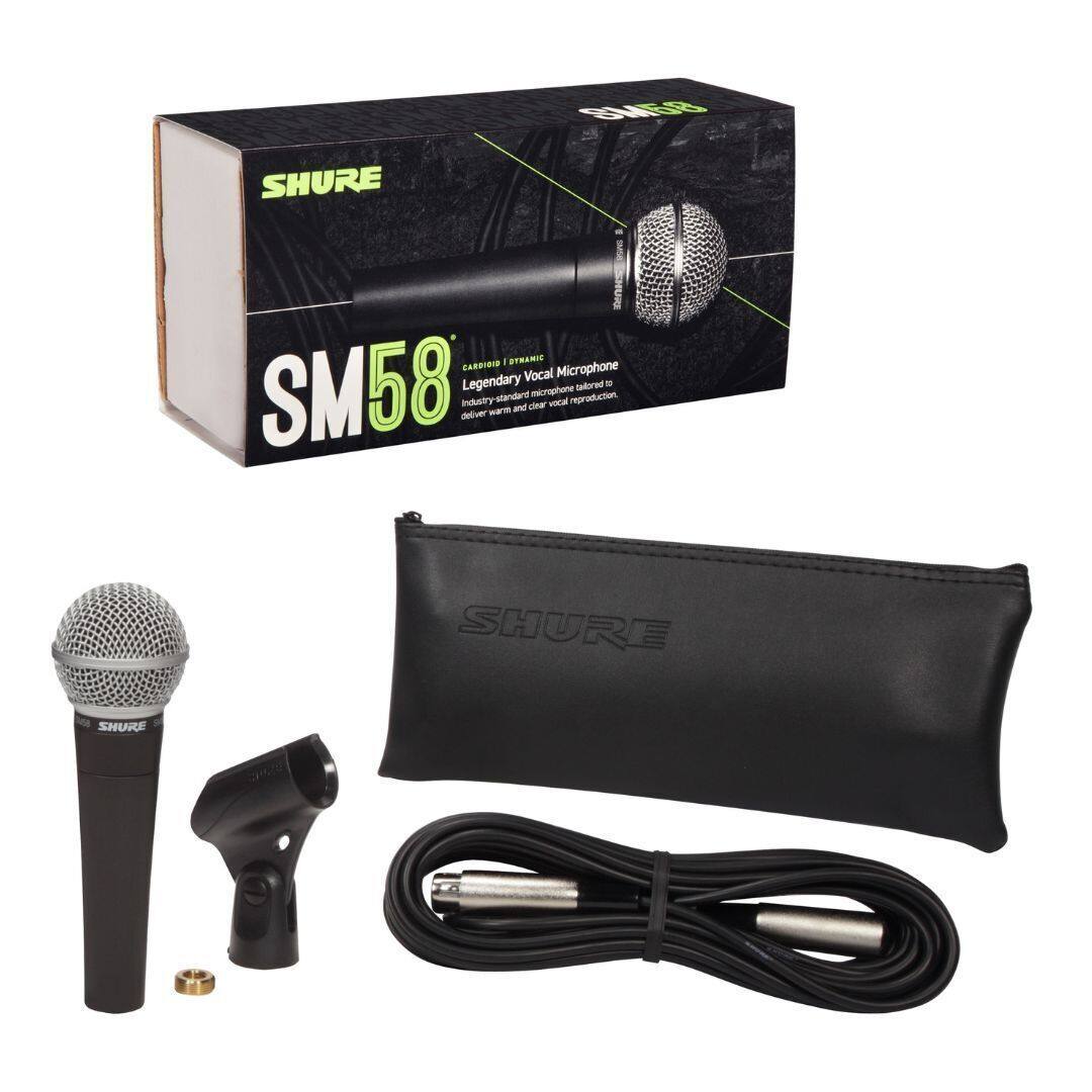 SHURE SM58  
Legendary Vocal Microphone  
Industry standard for warm and clear vocal reproduction.