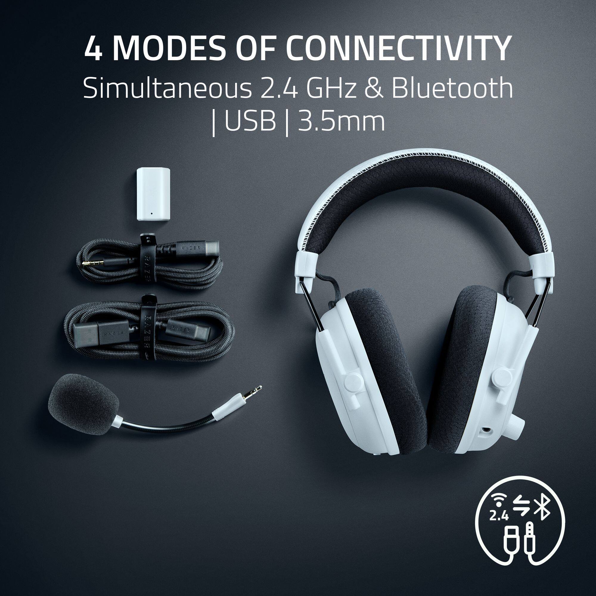 4 MODES OF CONNECTIVITY Simultaneous 2.4 GHz & Bluetooth | USB | 3.5mm