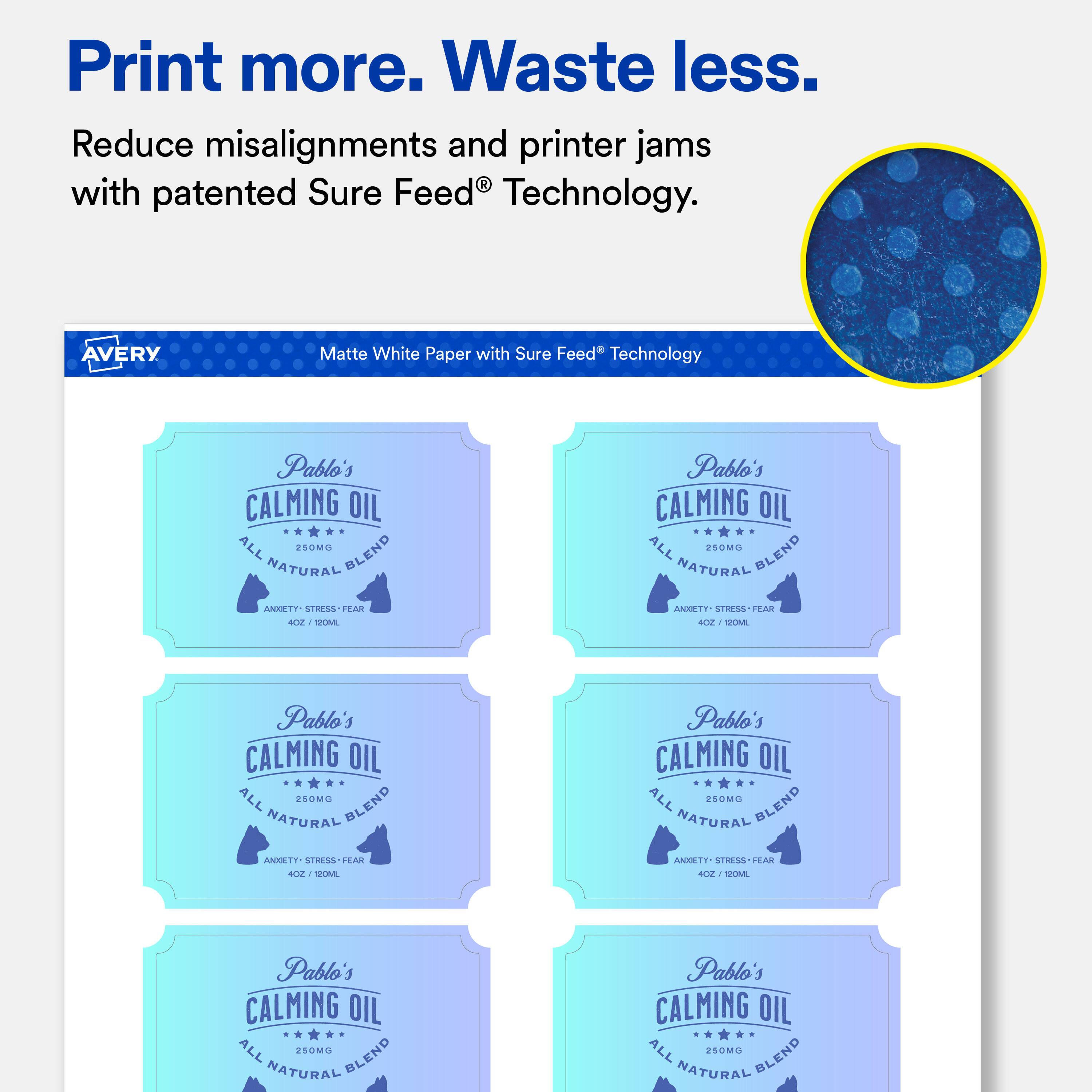 Print more. Waste less. Reduce misalignments and printer jams with patented Sure Feed Technology.

AVERY
Matte White Paper with Sure Feed Technology

Pablo's CALMING OIL ALL 250MG NATURAL BLEND ANXIETY STRESS FEAR 4OZ 120ML

Pablo's CALMING OIL ALL 250MG NATURAL BLEND ANXIETY STRESS FEAR 4OZ 120ML

Pablo's CALMING OIL ALL 250MG NATURAL BLEND ANXIETY- STRESS FEAR 4OZ 120ML

Pablo's CALMING OIL ALL 250MG NATURAL BLEND

Pablo's CALMING OIL ALL 250MG NATURAL BLEND
