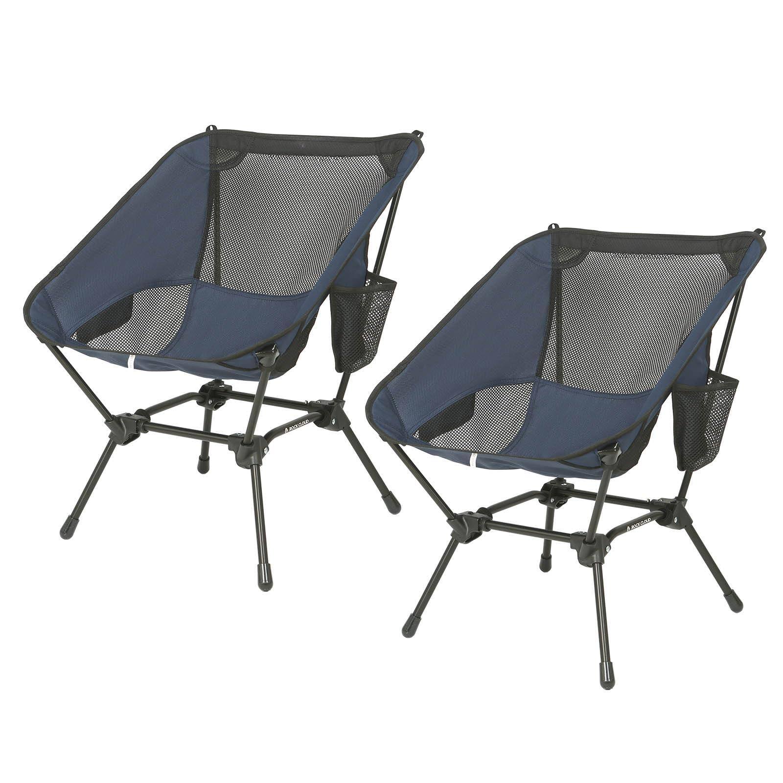 JETRANSPORT - Portable Camping Chair Ultralight Folding Chairs Outdoor For Camp Hiking Backpacking Lawn Beach Sports - 2pz Navy Small