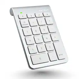 Macally - Bluetooth Number Pad for Laptop - Wireless Numeric Keypad - 22 Key Numeric Keypad for Data Entry, Numpad Compati - Silver