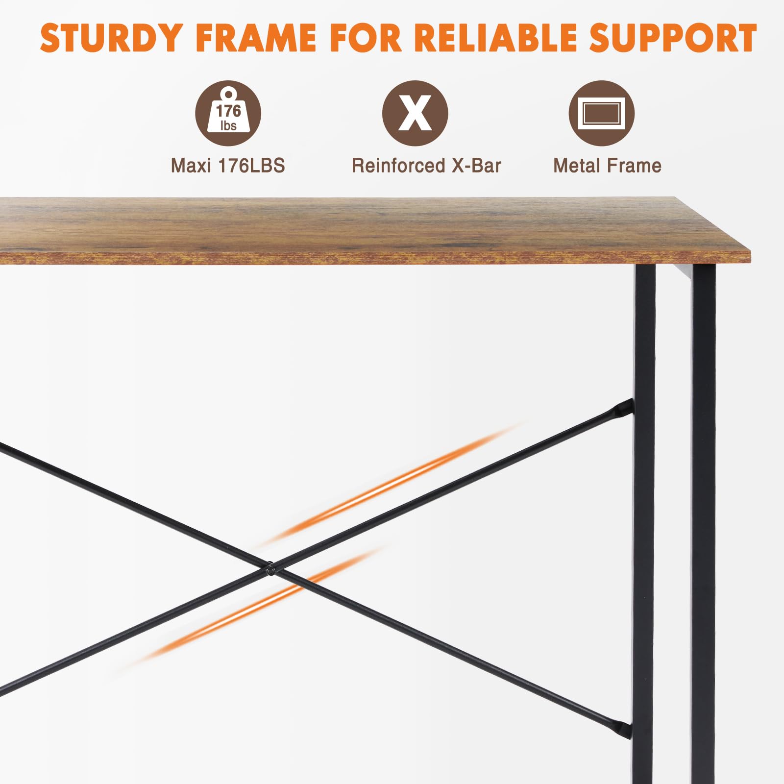 STURDY FRAME FOR RELIABLE SUPPORT

- Maxi 176LBS
- Reinforced X-Bar
- Metal Frame