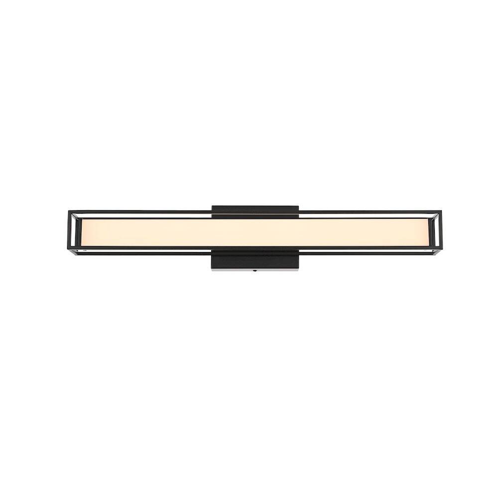 Alt View 1. Living District - Aden 24 Inch Led Wall Sconce In Black - Black.