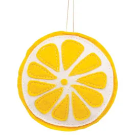 BreeBe - *Felt Lemon Slice Ornament - Yellow, White
