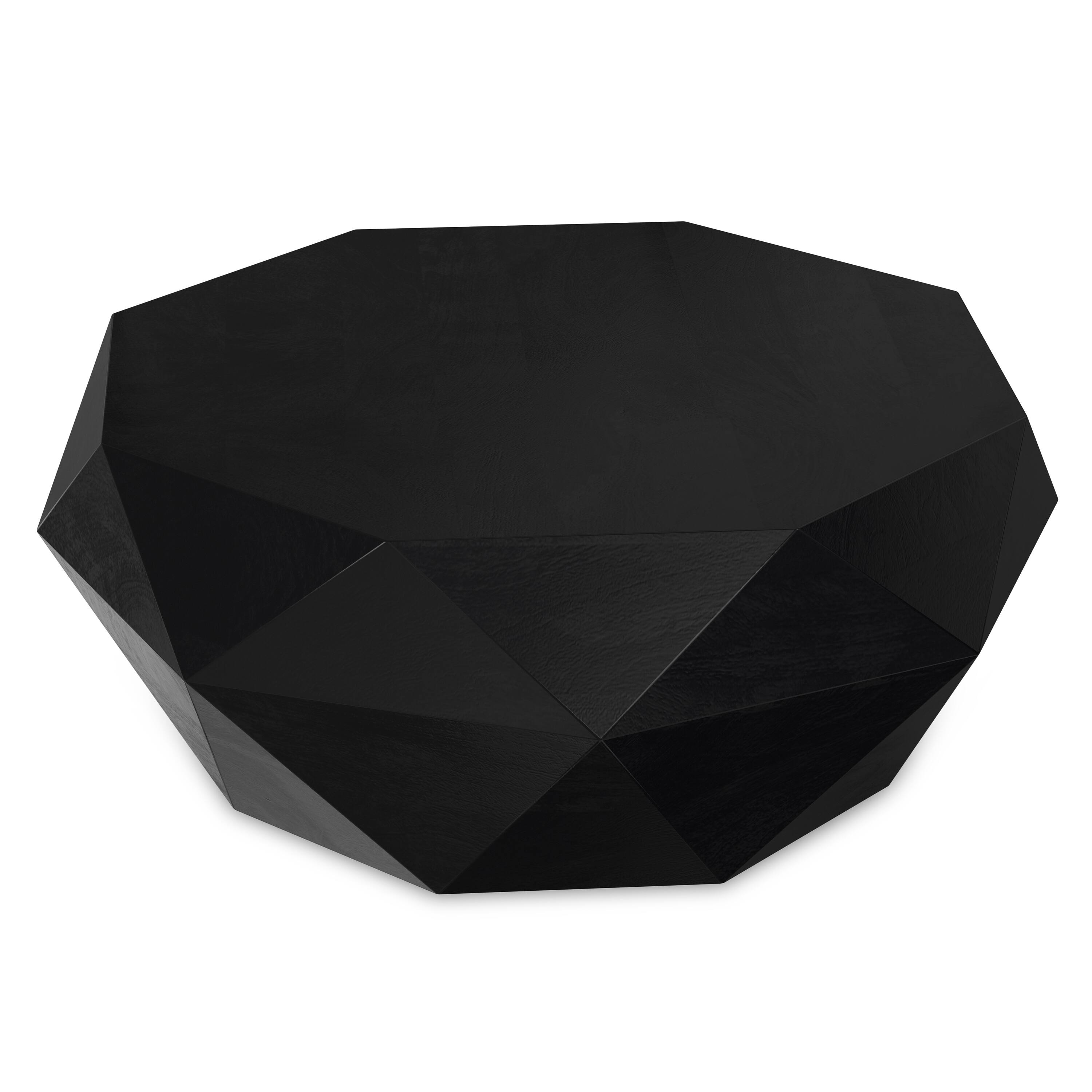 Alt View 4. Simpli Home - Zayn SOLID ACACIA WOOD 35 inch Wide Irregular Contemporary Coffee Table in Black, Fully Assembled - Black.