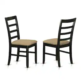 East West Furniture - DUPF6-BLK-C 6 PC Dining room set - Dining Table and 4 Dining Chairs and also Bench - Black