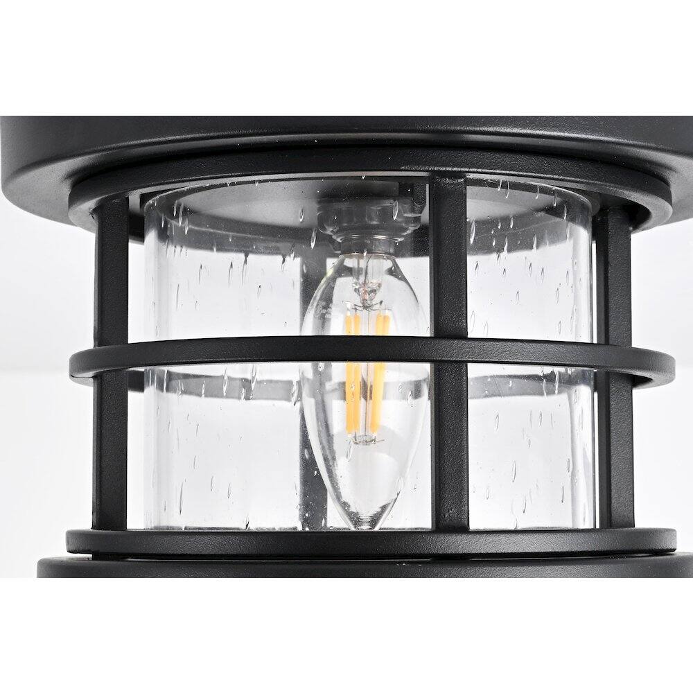 Alt View 2. Elegant Lighting - Carla 8 inch Outdoor Flush Mount Ceiling Light in Black - Black And Clear.