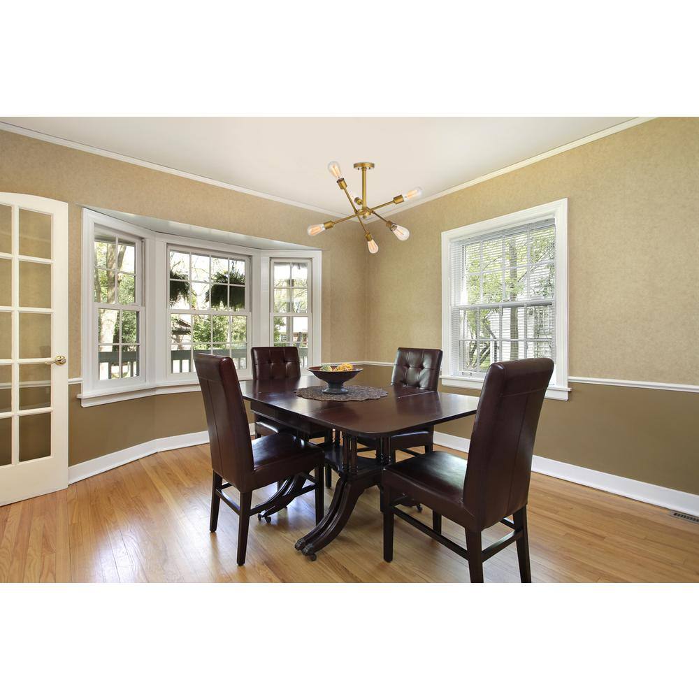 Angle. Living District - Axel 6 Lights Brass Flush Mount - Brass.