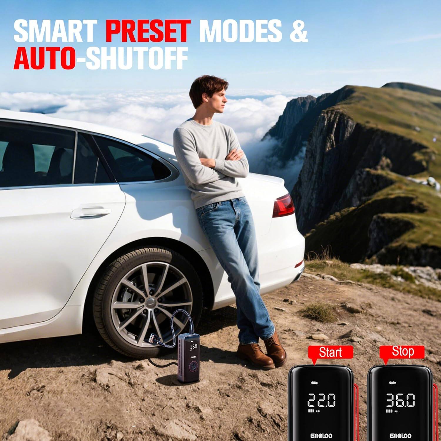 SMART PRESET MODES & AUTO-SHUTOFF

Start Stop

220

360

GOGLOO