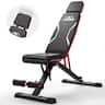 FLYBIRD - Adjustable Weight Bench Fits up to 6'5'', 750LBS Capacity for Full Body Workout, 27LBS Sturdy Foldable Bench Pre - Black