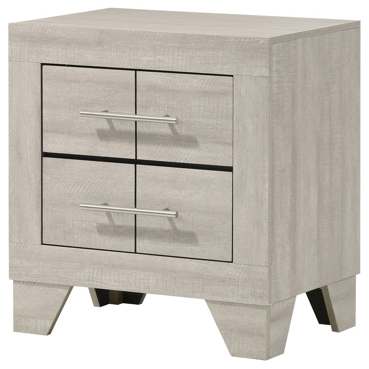 Loheer Rustic Two Drawer Nightstand with Textured Wood Grain Finish ...