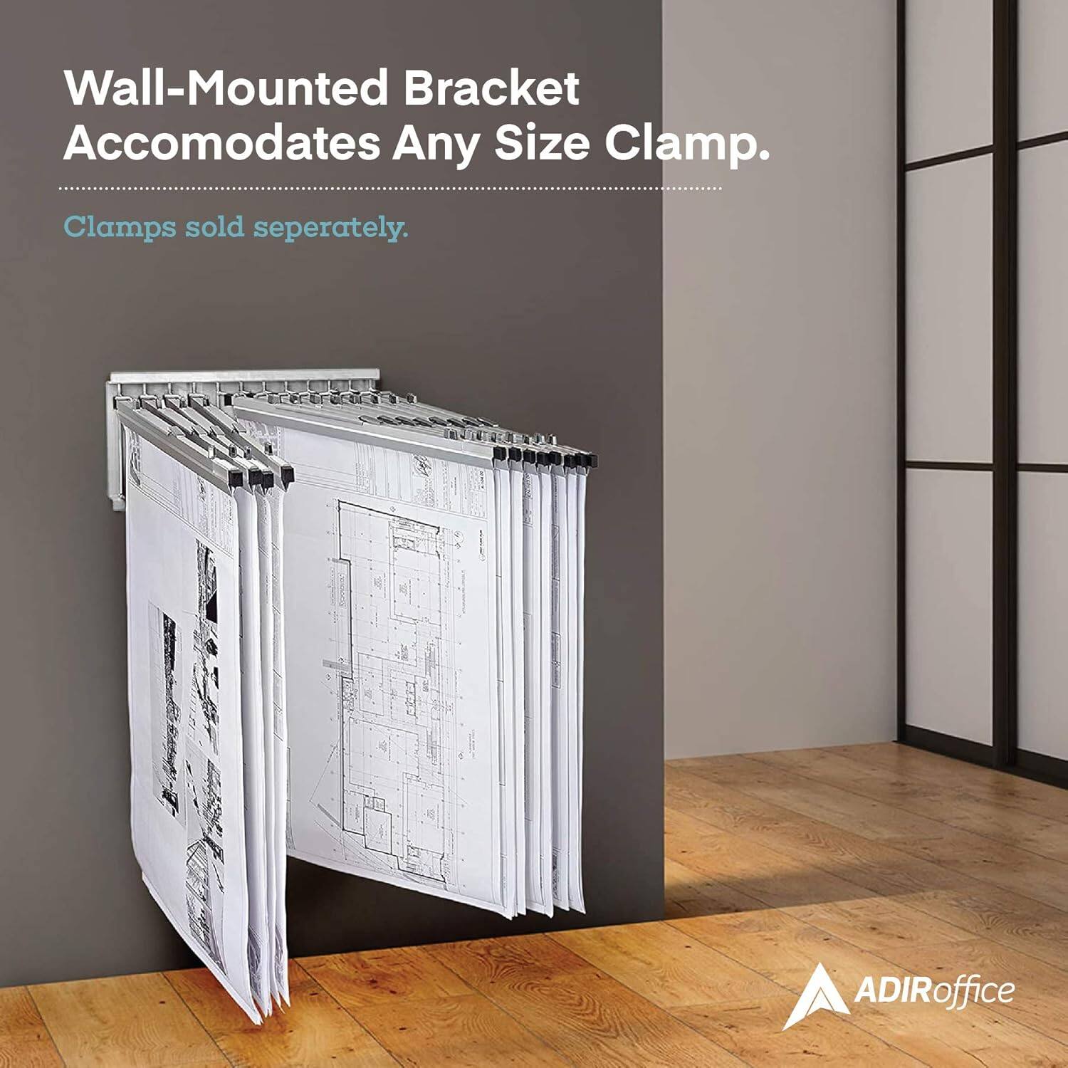 Wall-Mounted Bracket Accommodates Any Size Clamp. Clamps sold separately. ADIRoffice