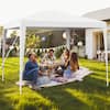 Front. Gymax - Gymax 10 FT X 10 FT Outdoor Canopy Tent Heavy Duty Gazebo Shelter w/ Dressed Legs - White.