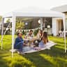 Gymax - 10 FT X 10 FT Outdoor Canopy Tent Heavy Duty Gazebo Shelter w/ Dressed Legs - White