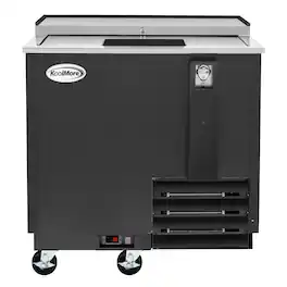 Koolmore - 36 in. Commercial Bottle Cooler in Black with Built-In Opener, ETL Listed, 9 cu. ft. (KM-BOC36-BK) - Black painted steel