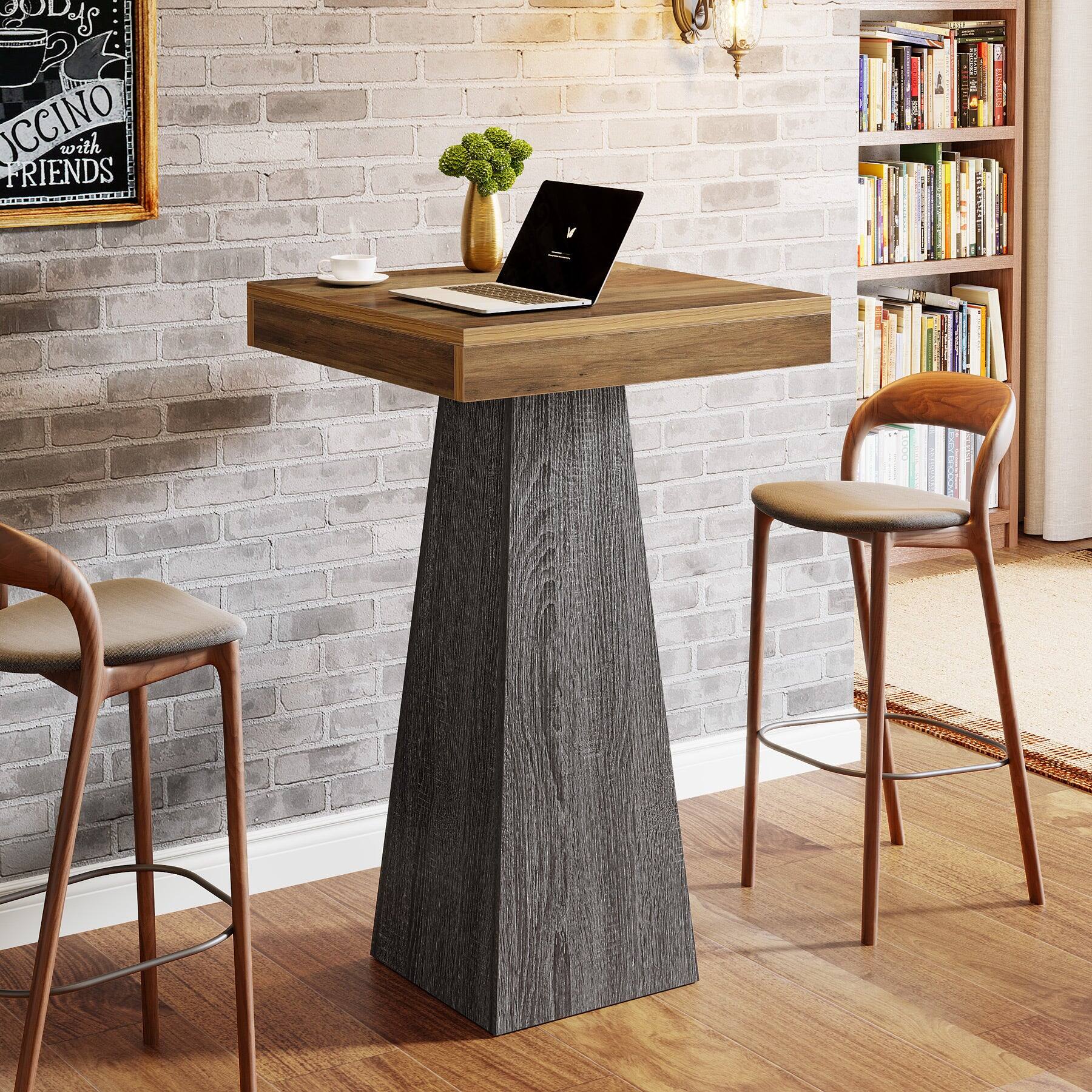 Tribesigns Bar Table with Engineered Wood Construction and Square Top ...