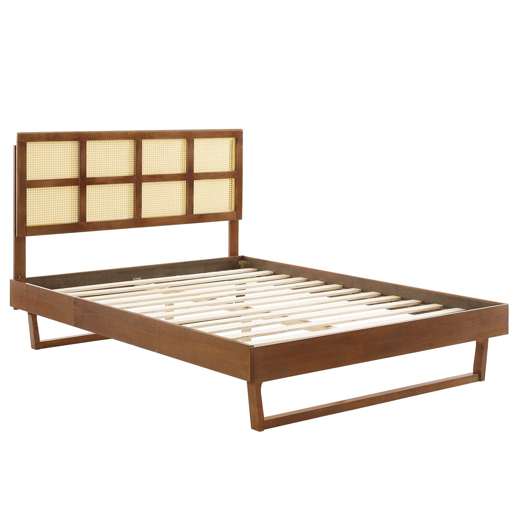 Back. Modway - Keynote Upholstered Fabric Curved Twin Platform Bed - White.