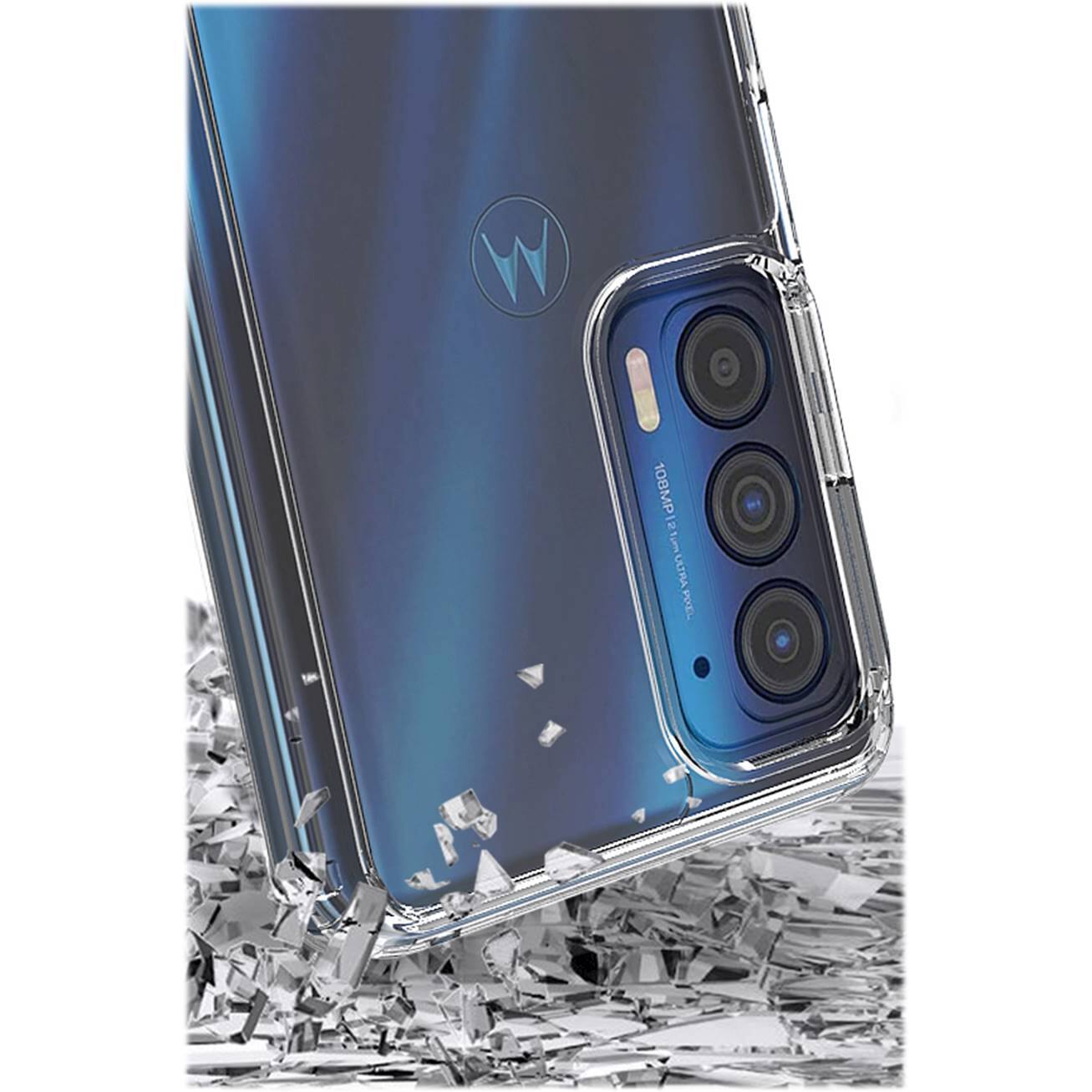 Alt View 14. SaharaCase - Hybrid-Flex Hard Shell Series Case for Motorola Edge (2021) - Clear.