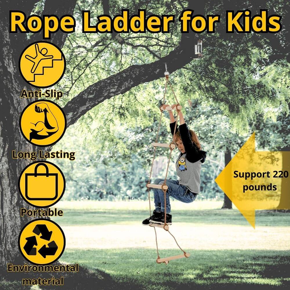 Rope Ladder for Kids

- Anti-Slip
- Long Lasting
- Portable
- Environmental material

Support 220 pounds