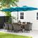 Alt View 5. Costway - 10 Pieces Patio Wicker Dining Set with Double-Sided Patio Umbrella 8 Armchairs - Turquoise,,Mix Brown.