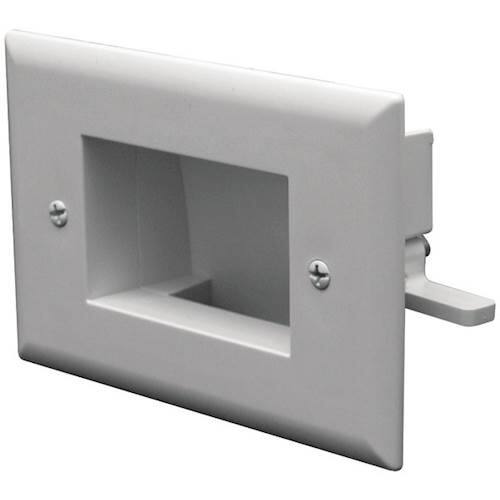 Angle. DataComm Electronics - Easy Mount Low Voltage Cable Plate - White.