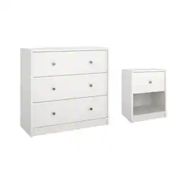 Tvilum - 2-Piece Bedroom Set - Nightstand And Chest - White