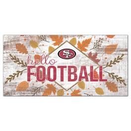 Fan Creations - San Francisco 49ers 6'' x 12'' Hello Football Wall Art - White