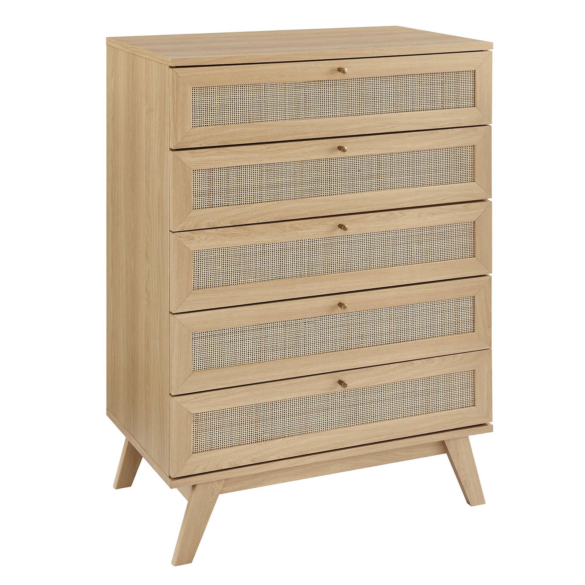 Angle. Modway - Soma 5-Drawer Chest by Modway - Oak.