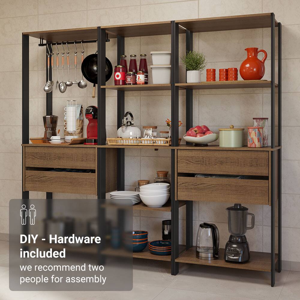 DIY - Hardware included  
we recommend two people for assembly