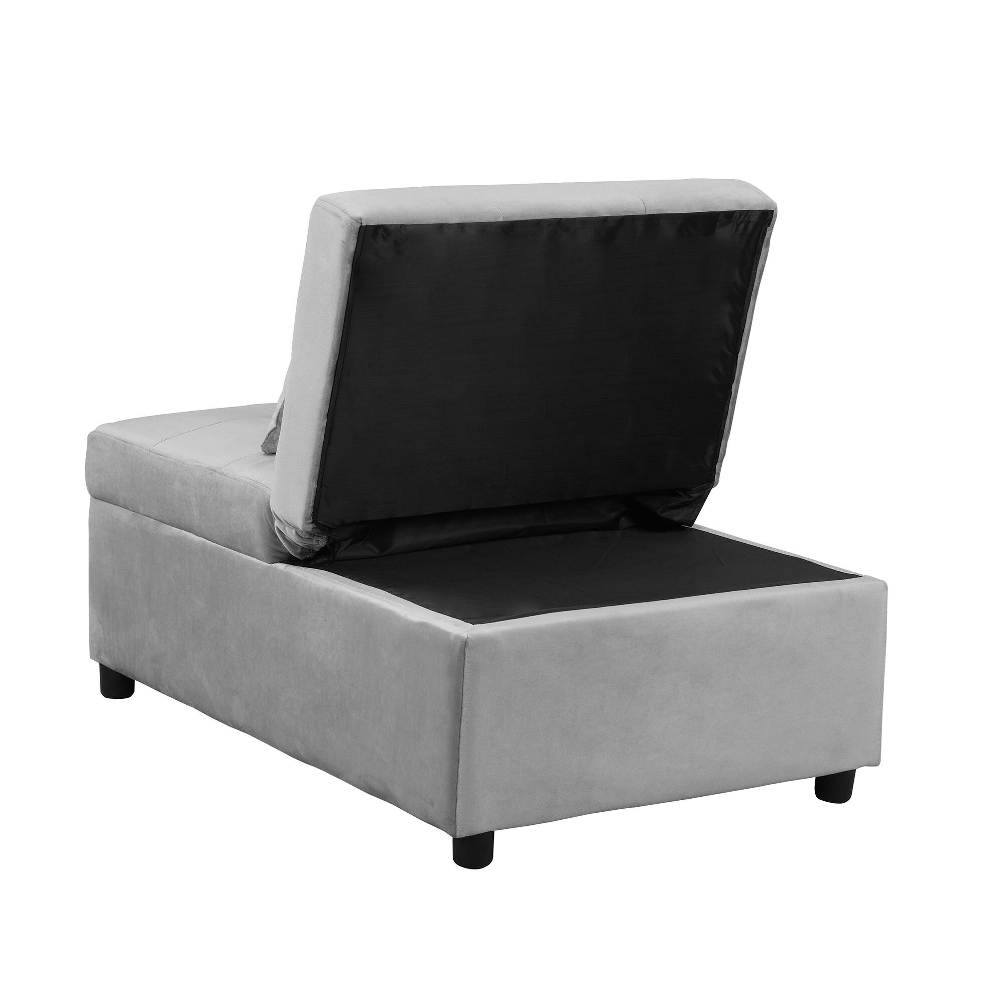 Alt View 4. LOVMOR - Standard Velvet Bean Bag Chairs For Living Room Bedroom Dorm Soft Touch Plush Indoor Lounge Seating Supportive - Grey.