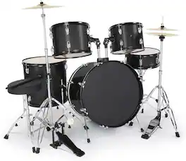 Winado - 22 Inch Adult Drum Set, 5-Piece Full-Size Drums Kit with Cymbal Stands, Hi-hat Stand, Sticks, Drum Pedal, Stool & Floor