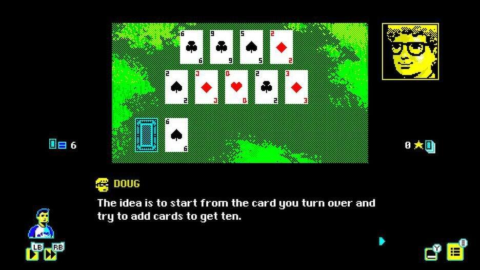 6 9 5 2 6 9 5 2 2 J D 2 E 2 J D 2 E 6 = 6 6 0

I DOUG

The idea is to start from the card you turn over and try to add cards to get ten.

LB RB Y