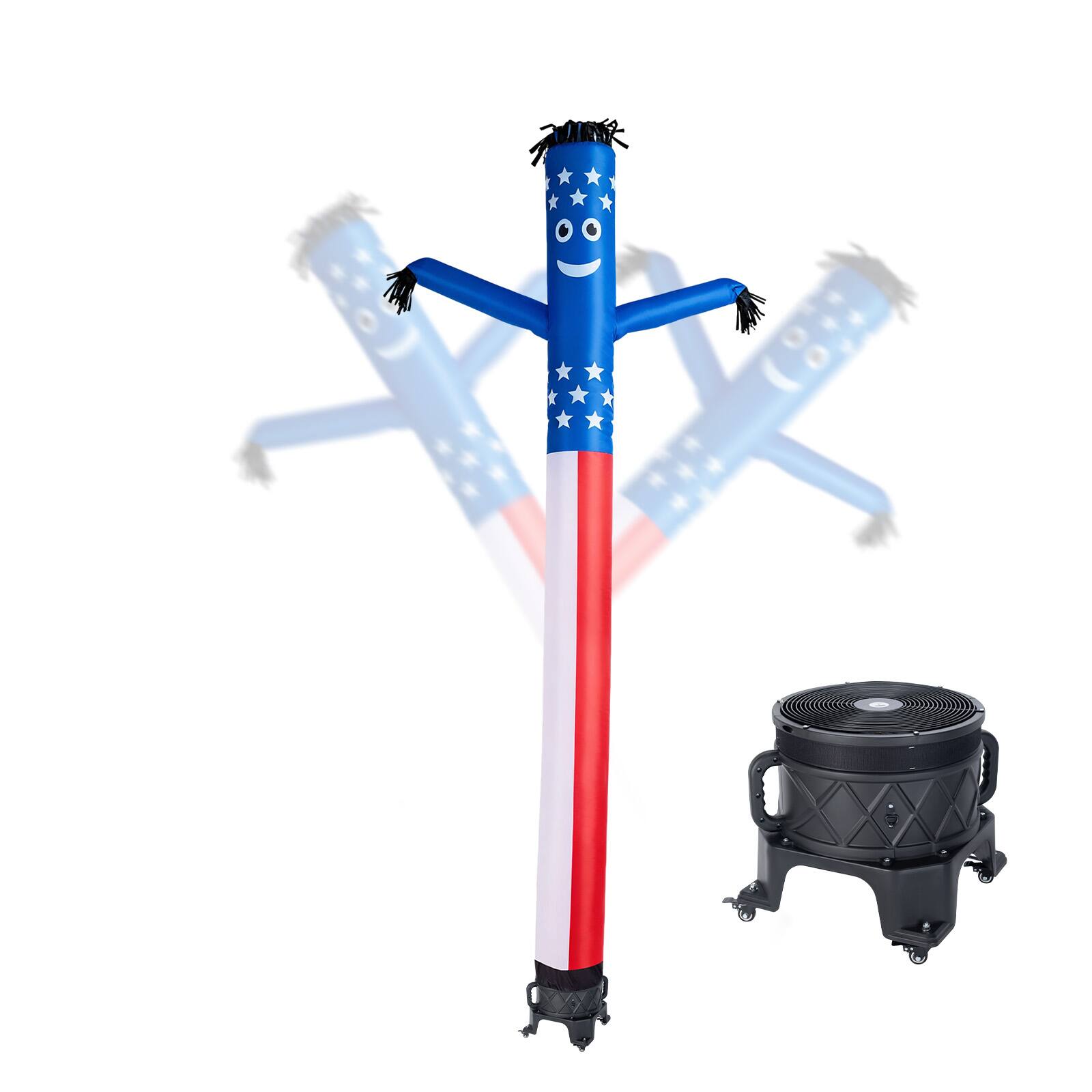 Front. VEVOR - Inflatable Tube Man with Blower, 20 ft Tall, Wacky Waving Wind Flying Inflatable Dancing Tube Guy with 1 HP IPX3 - Blue.