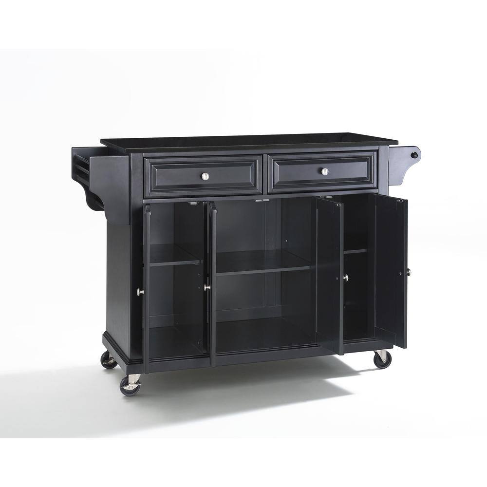 Front. Crosley Furniture - Full Size Granite Top Kitchen Cart - Black.