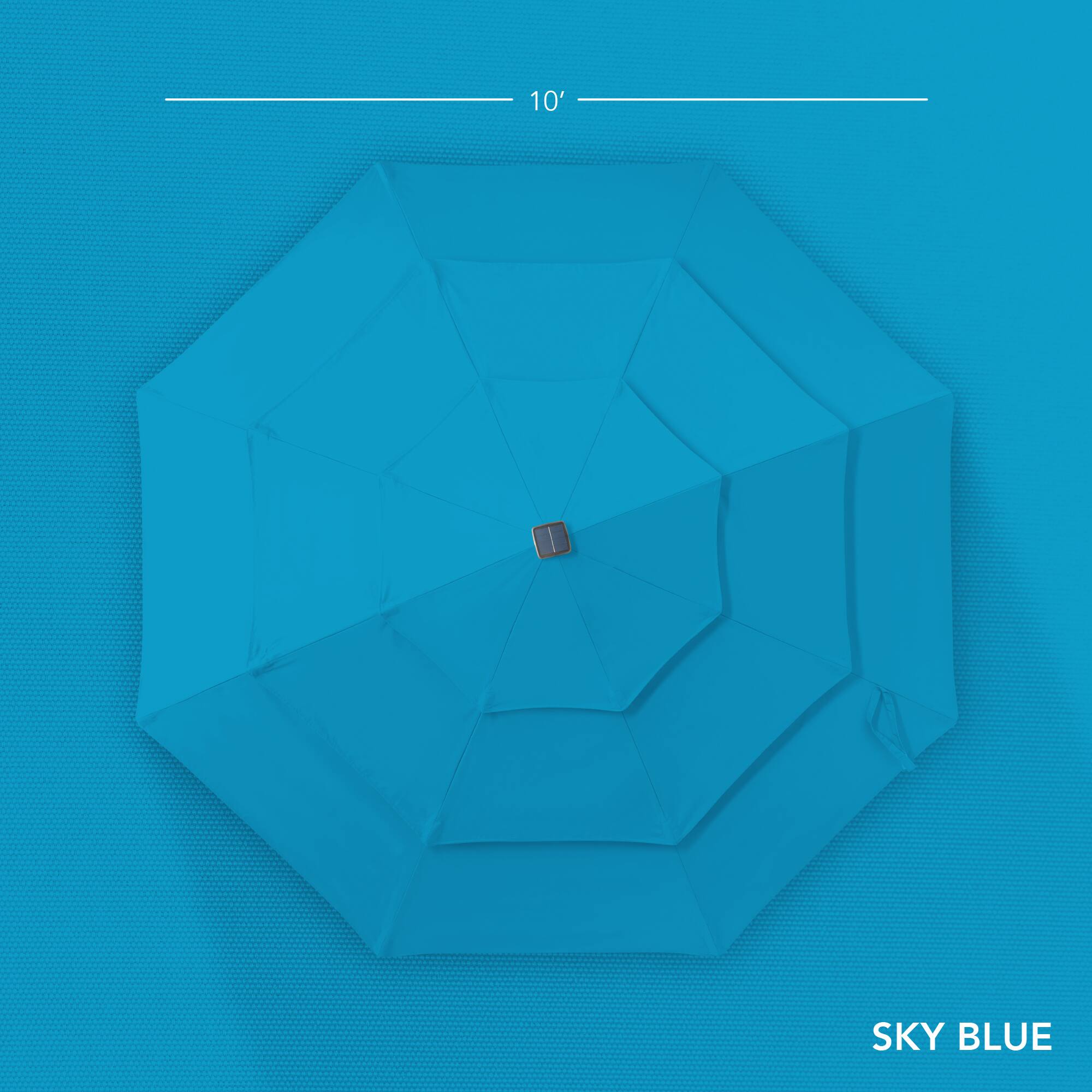 The text on the image is:

"10' SKY BLUE"