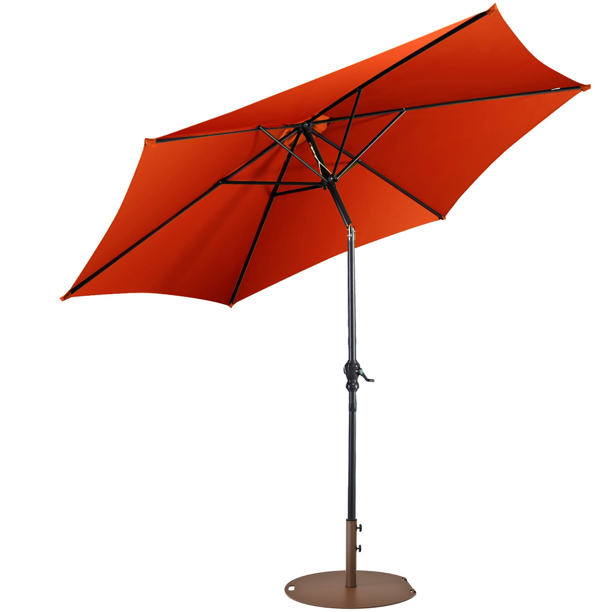 Costway - 9ft Patio Umbrella Outdoor W/ 50 LBS Round Umbrella Stand - Orange price history on PriceWatchPro