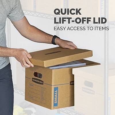 QUICK LIFT-OFF LID  
EASY ACCESS TO ITEMS  

BANKERS BOX  
SMALL