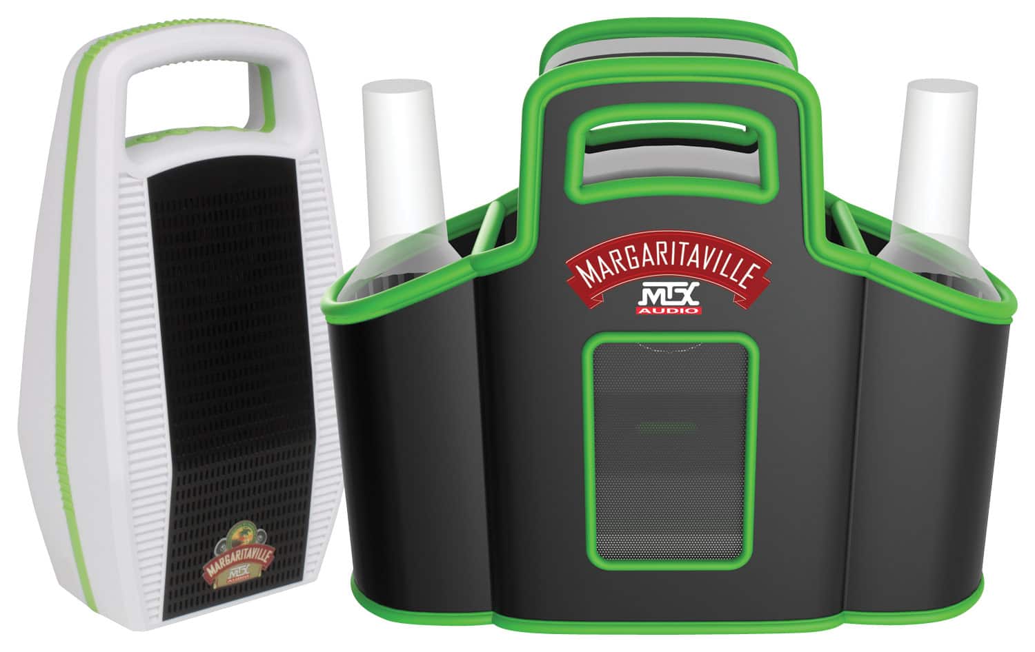 Margaritaville - Concert Caddy Party Pack Portable Bluetooth Speaker - White/Green - Larger Front