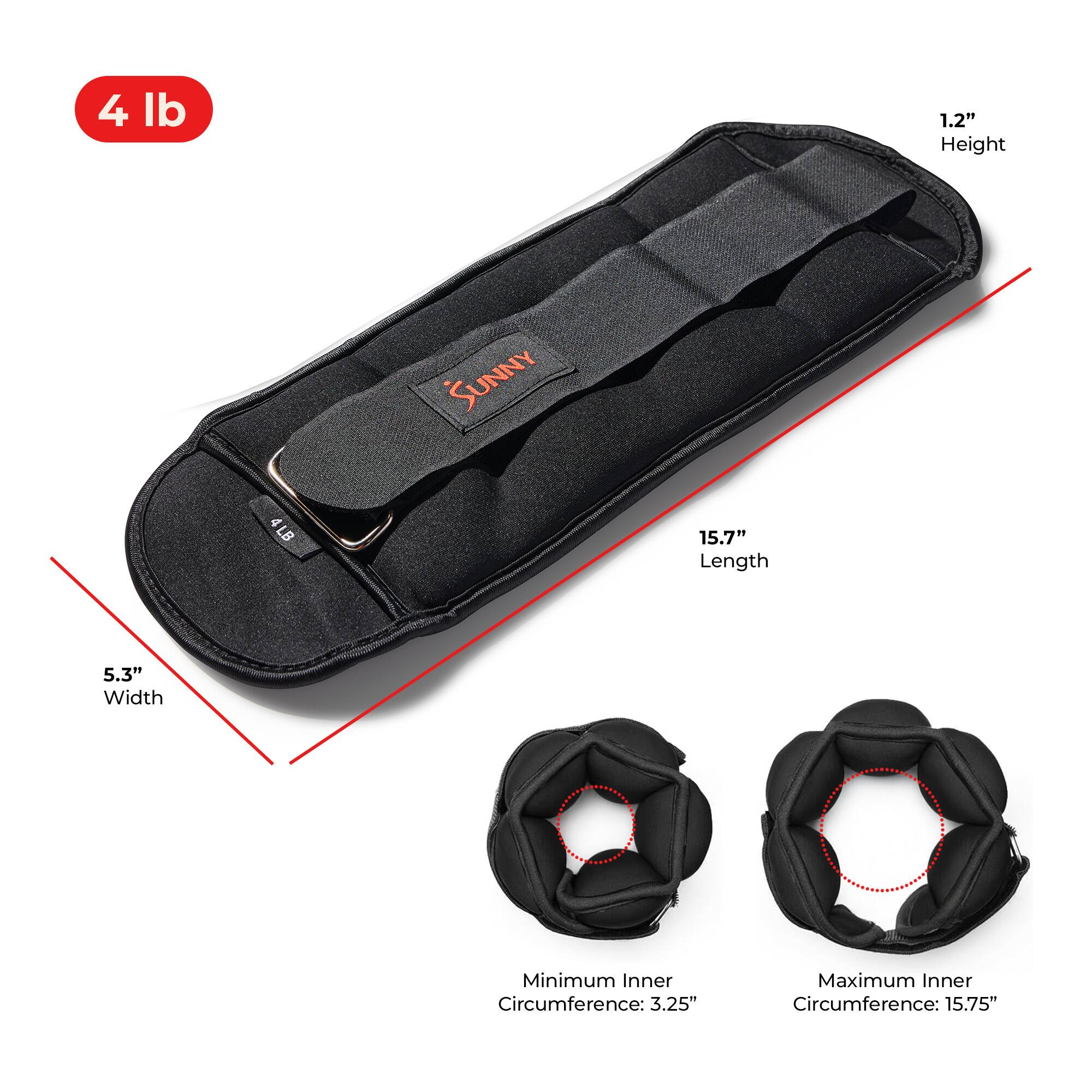 4 lb  
1.2" Height  
15.7" Length  
5.3" Width  
Minimum Inner Circumference: 3.25"  
Maximum Inner Circumference: 15.75"