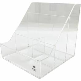 Business Source - 4 Compartment Desktop Organizer 4 Compartment 5.50" x 5.60" x 5.60" Desktop Durable Acrylic - Clear