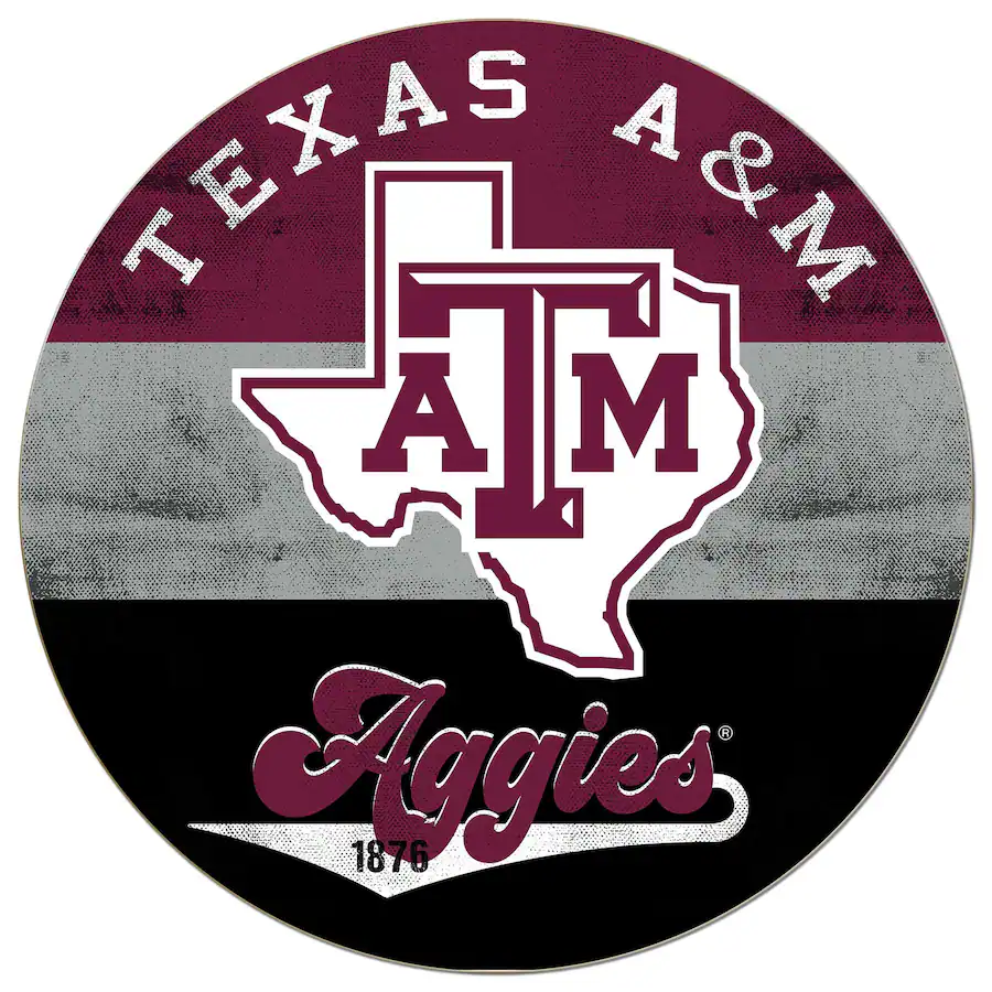 Jardine Texas A&M Aggies 20'' x 20'' Retro Logo Circle Sign Maroon ...
