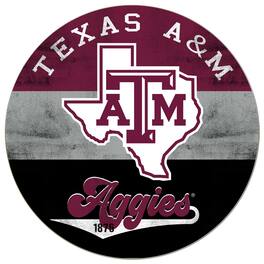 Jardine - Texas A&M Aggies 20'' x 20'' Retro Logo Circle Sign - Maroon