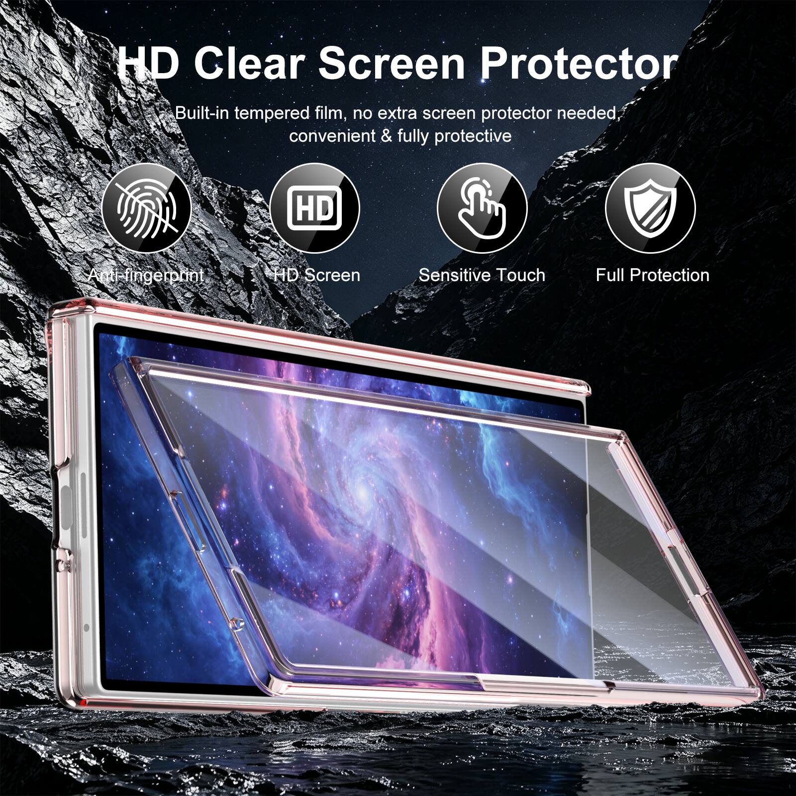 Dteck Crystal Hybrid Magnetic Case with Screen Protector for Samsung ...
