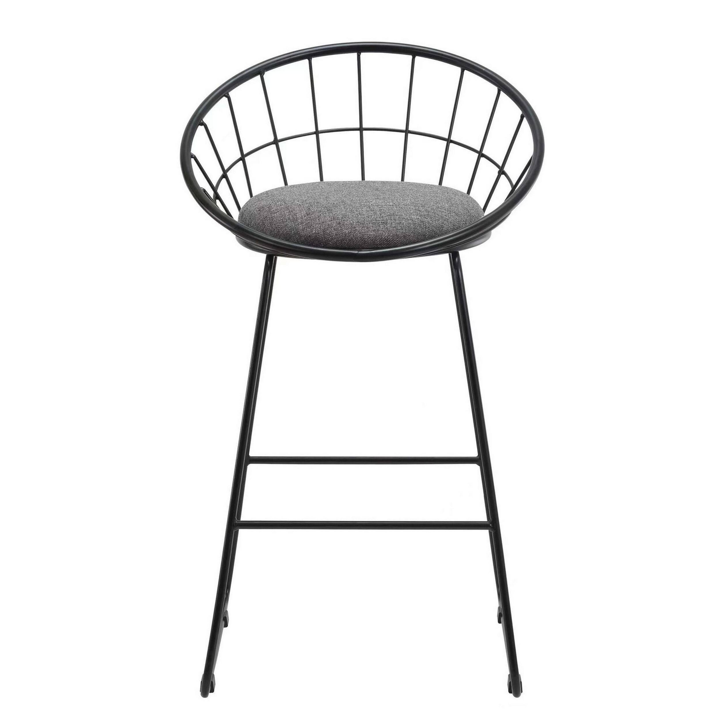 Angle. Manhattan Lane - 26 Inch Counter Height Chair, Set of 2, Mesh Backrest - Gray, Black.