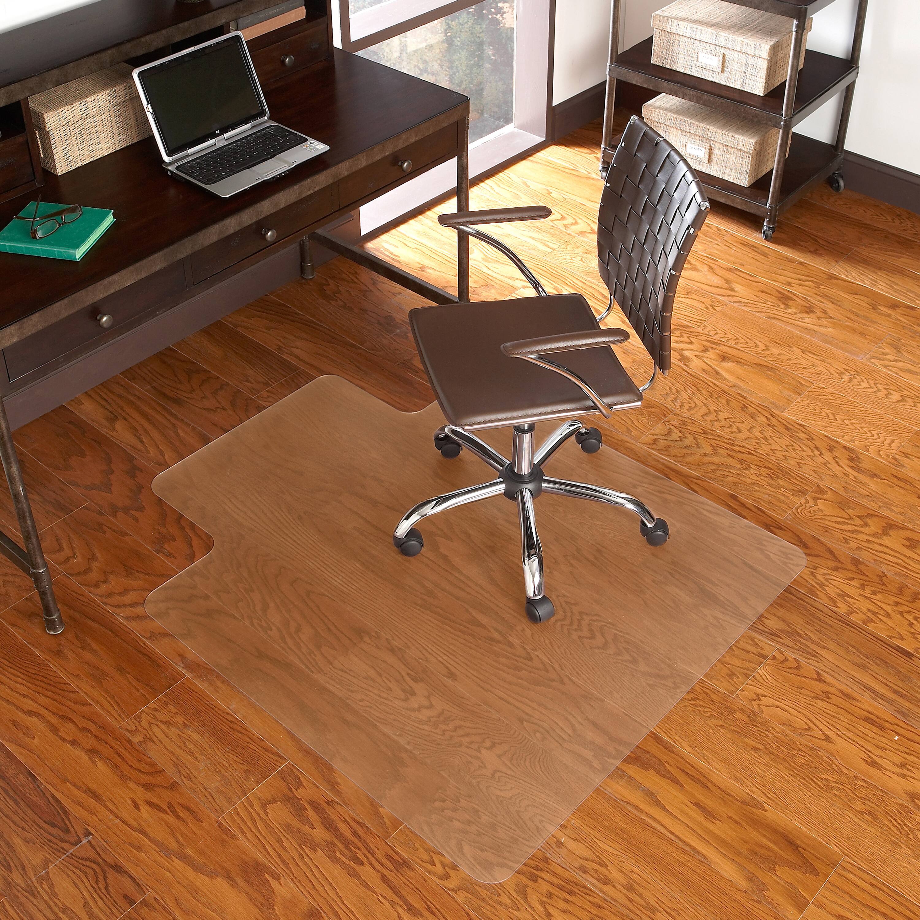 Alt View 1. Emma + Oliver - 36'' x 48'' Hard Floor Chair Mat with Lip - Clear.